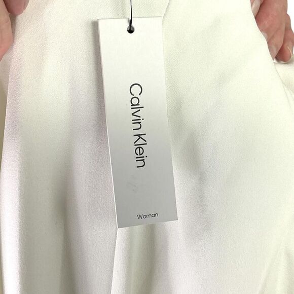 Calvin Klein Sheath Dress Womens 22W White Knit Tulip Sleeve Plus Size NEW - Picture 9 of 9